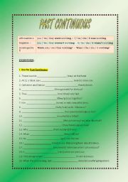 English Worksheet: Past Continuous