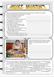 English Worksheet: Must and mustnt