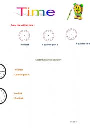 English worksheet: Time 