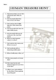 English Worksheet: ice breaker