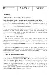 English Worksheet: an english test for 1 st year  secondary pupils.It s very helpful