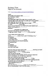 English Worksheet: Flight of the Conchords - Its Business Time (key included) - For adults