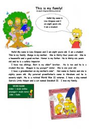 English Worksheet: Writing Activity: This is my Family!