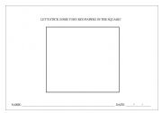 English worksheet: colours and shapes (red and square)