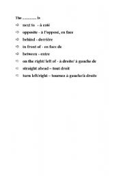 English worksheet: directions