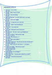 English Worksheet: REPORTED SPEECH