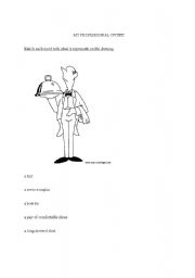 English worksheet: My professional outfit: waiter