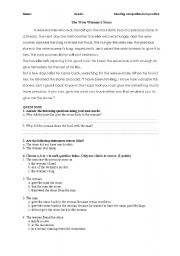 English Worksheet: reading comprehansion practice