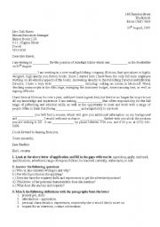 English Worksheet: Letter of application 