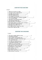 English Worksheet: Question Tags