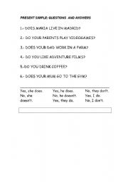 English Worksheet: present simple