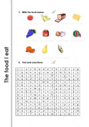 English Worksheet: food search
