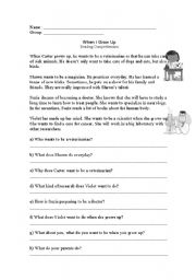 English Worksheet: When I Grow Up