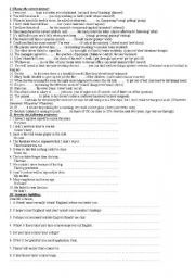 English Worksheet: the small test for placement class at intermediate level