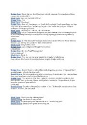 English Worksheet: Bridgite Jones dialogues and test