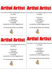 English Worksheet: artful artist