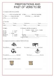 English worksheet: Prepositions and Verb To Be