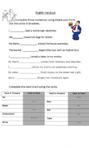 English Worksheet: Simple Past and Irregular verbs