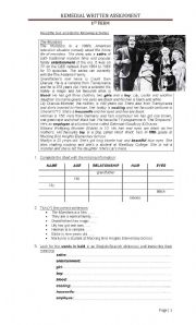 English Worksheet: The Addams family