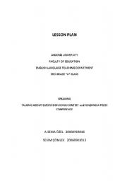 English worksheet: speaking lesson plan