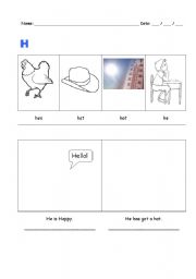 English worksheet: H words