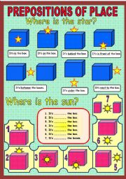 Prepositions of place. 