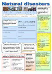 English Worksheet: Natural disasters