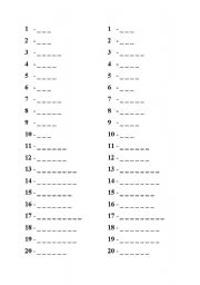 English worksheet: numbers