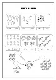 English Worksheet: LETS COUNT!