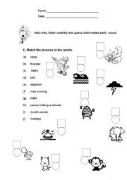 English worksheet: Sounds