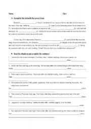 English Worksheet: simple past