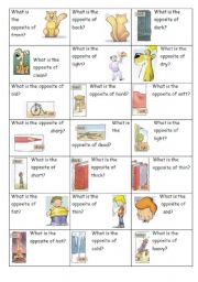 English Worksheet: ADJECTIVES Opposites