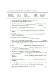 English Worksheet: Fill in the blank activity using 15 common phrasal verbs