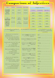 English Worksheet: Comparison of Adjectives