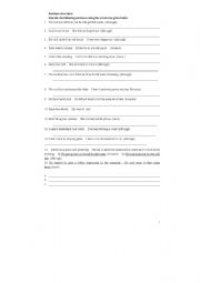 English worksheet: Sentence pattern