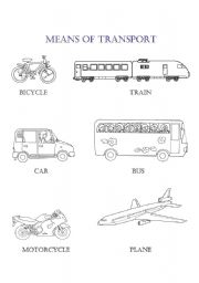 English Worksheet: MEANS OF TRANSPORT