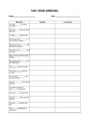 English Worksheet: PAST TENSE EXERCISES