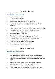 English Worksheet: grammar
