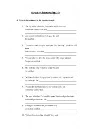 English Worksheet: Direct and Reported Speech