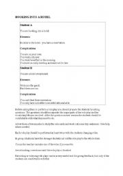 English Worksheet: Hotel reservation