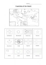 English Worksheet: Countries of the World