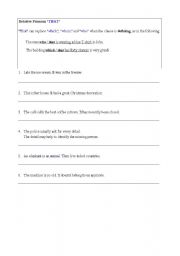 English Worksheet: Relative Pronoun 