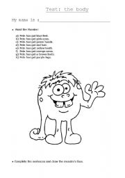 English Worksheet: the body