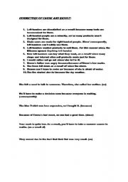 English worksheet: connectors