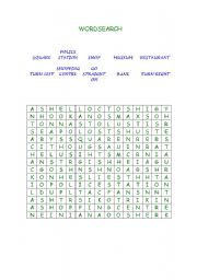 English worksheet: Places Word Search