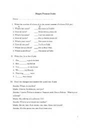 English Worksheet: Simple Present