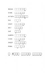 English Worksheet: unscramble the feelings vocabulary