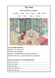 English Worksheet: My room