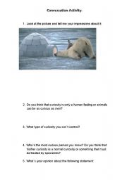 English Worksheet: Talking about curiosity