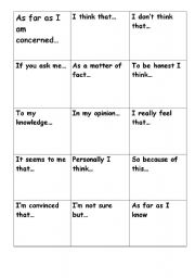 English Worksheet: your oppinion